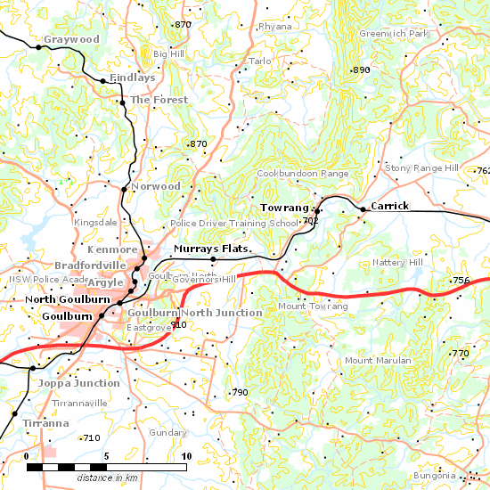 Main South Line line map