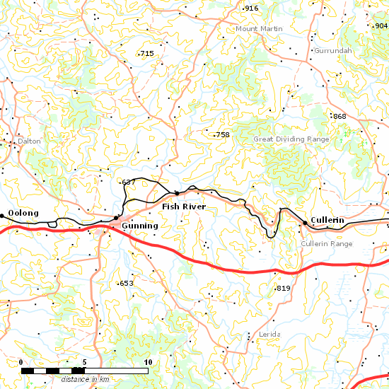 Main South Line line map