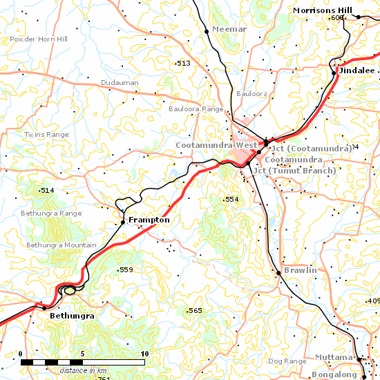 Main South Line line map