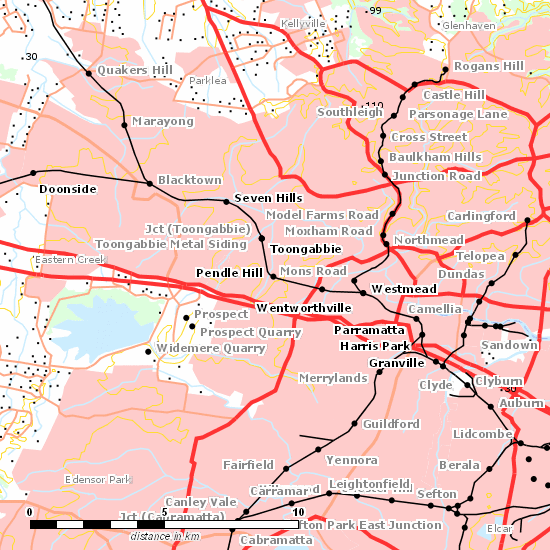 Main Western Line line map