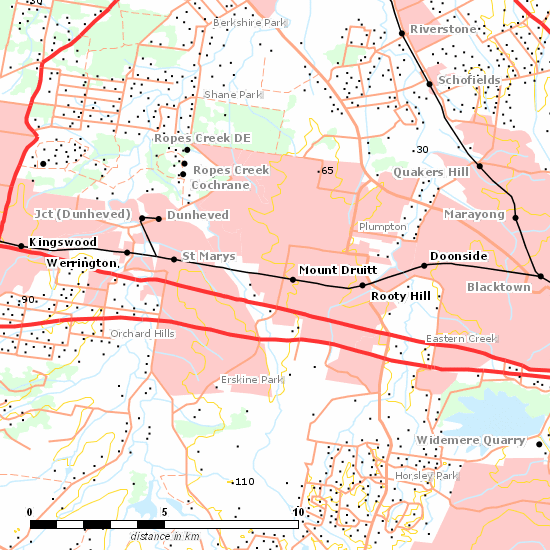 Main Western Line line map