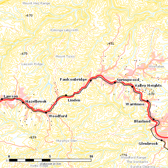 Main Western Line line map