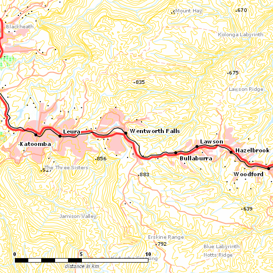 Main Western Line line map