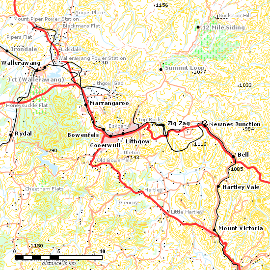 Main Western Line line map