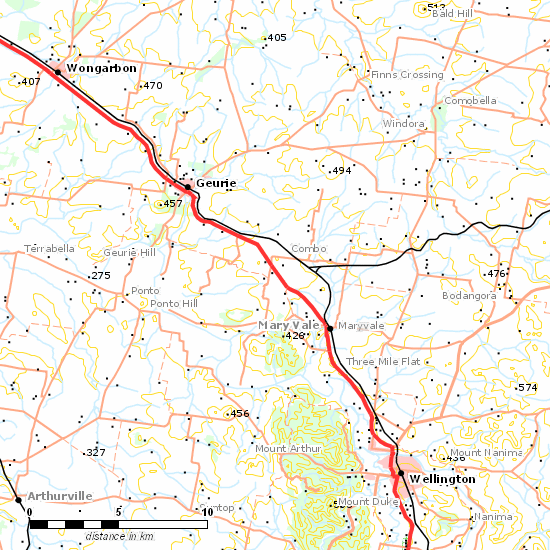 Main Western Line line map