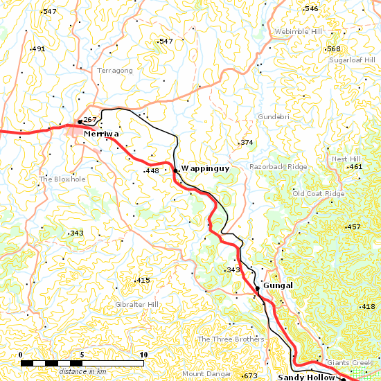 Merriwa Branch line map