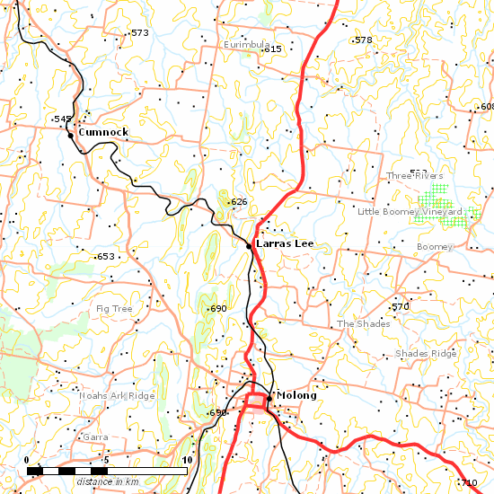 Molong - Dubbo Line line map