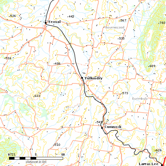 Molong - Dubbo Line line map