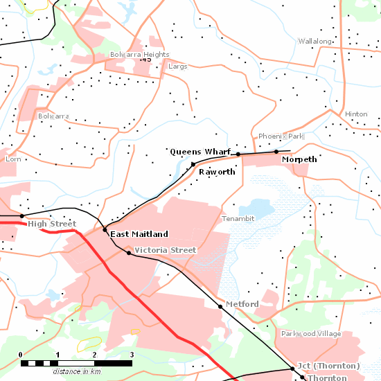 Morpeth Branch line map