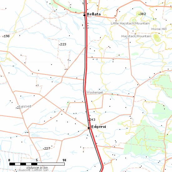 Mungindi Line line map