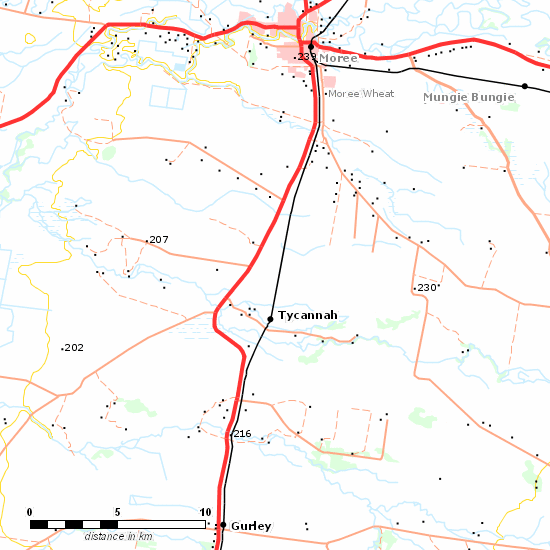 Mungindi Line line map