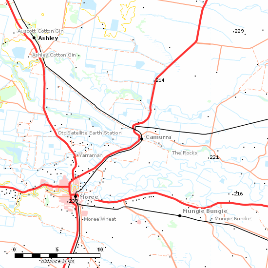 Mungindi Line line map