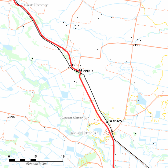 Mungindi Line line map