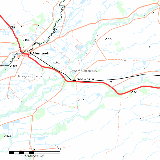 Mungindi Line line map