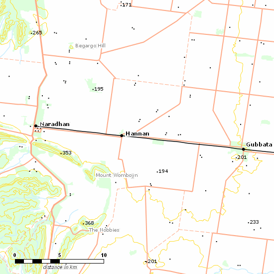 Naradhan Branch line map