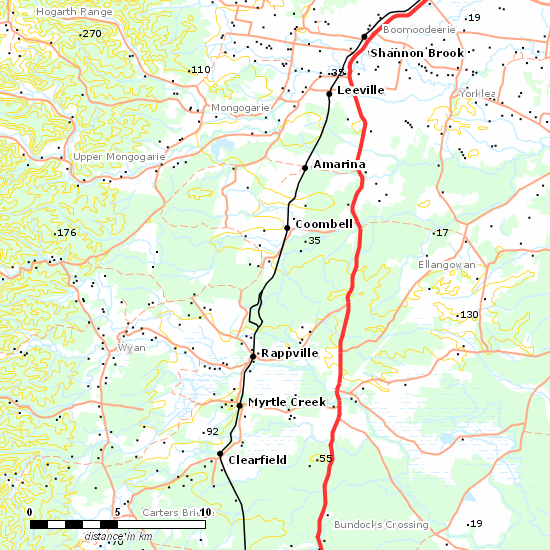 North Coast Line line map