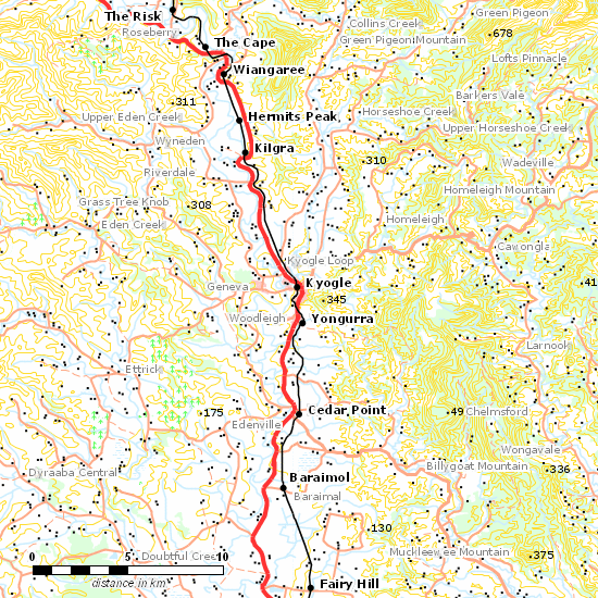 North Coast Line line map