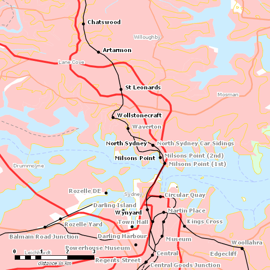 North Shore Line line map