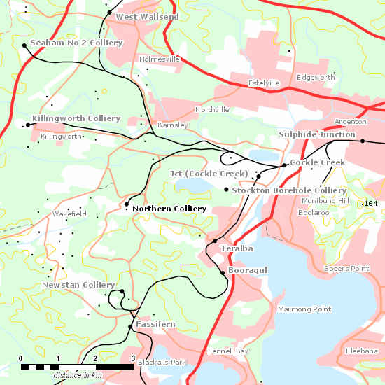 Northern Colliery Branch line map