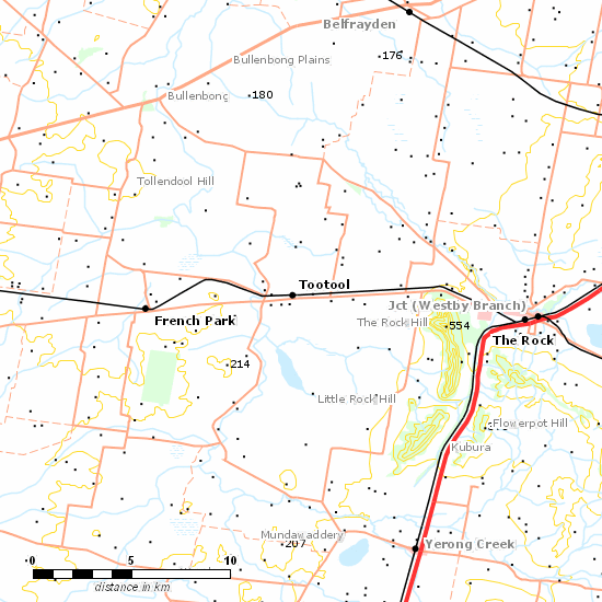 Oaklands Branch line map