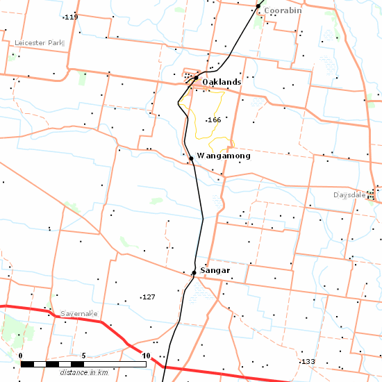 Oaklands Branch line map