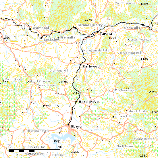 Oberon Branch line map