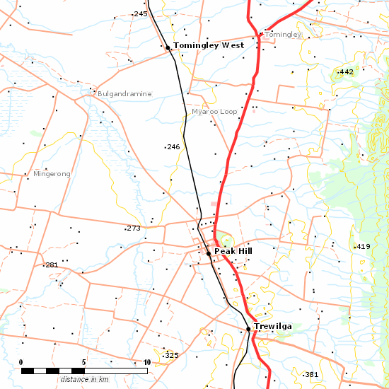 Parkes - Narromine Line line map