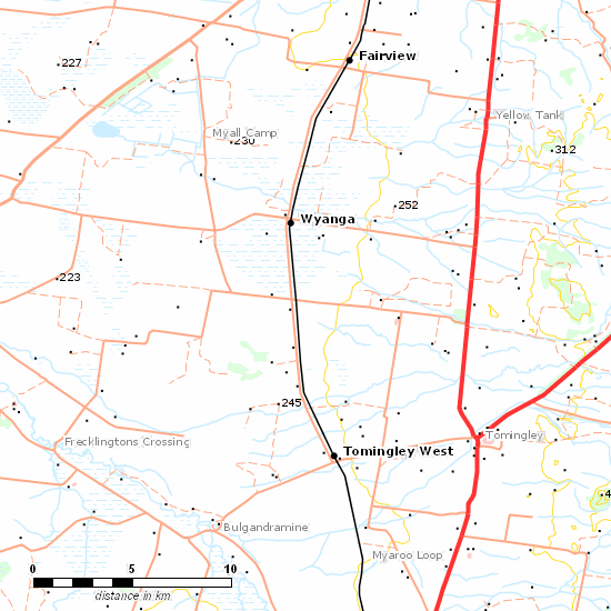 Parkes - Narromine Line line map