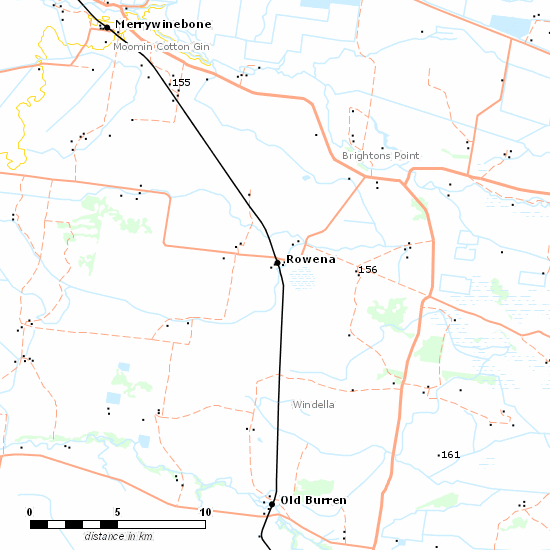 Pokataroo Branch line map