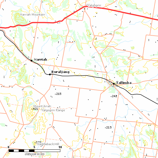 Rankins Springs Branch line map