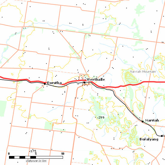 Rankins Springs Branch line map