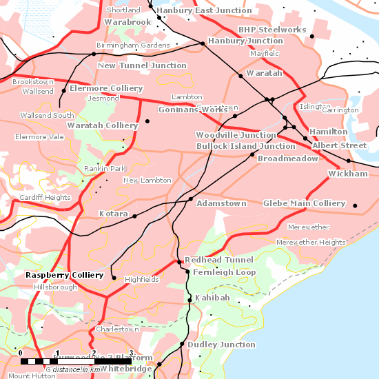 Raspberry Colliery Branch line map