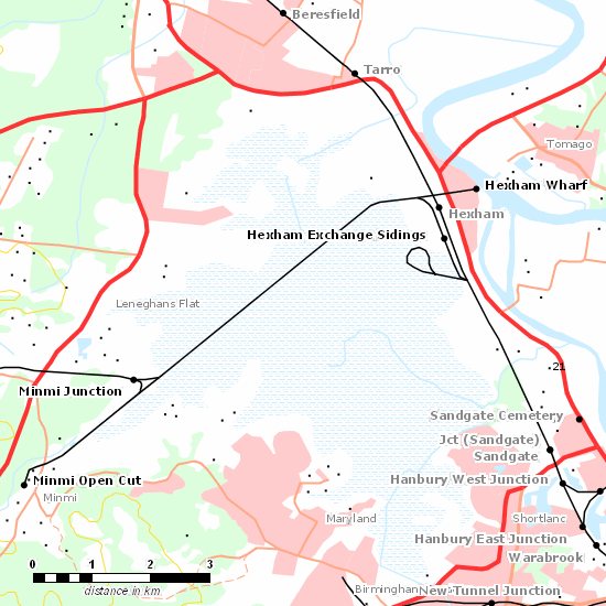 Richmond Vale Railway line map