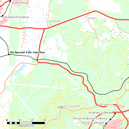 Richmond Vale Railway line map