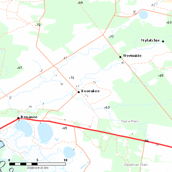 Robinvale - Lette Line line map