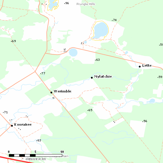 Robinvale - Lette Line line map