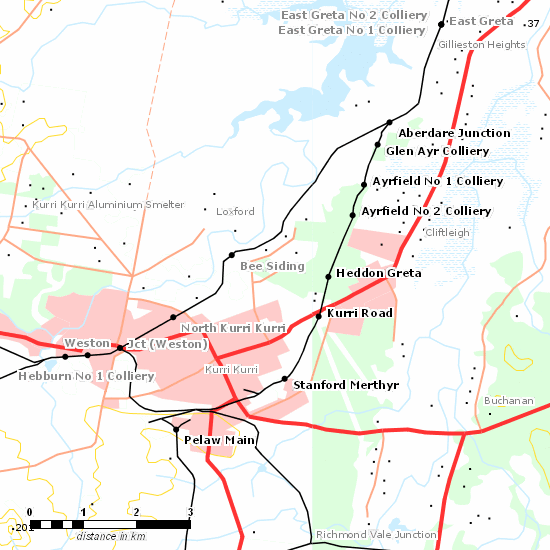 Stanford Merthyr Branch line map