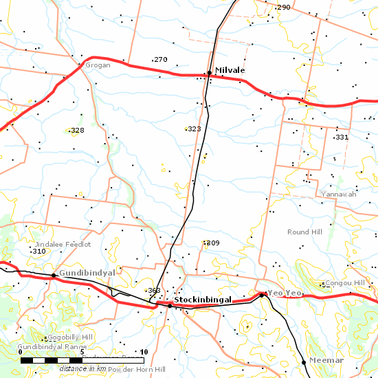 Stockinbingal - Parkes Line line map