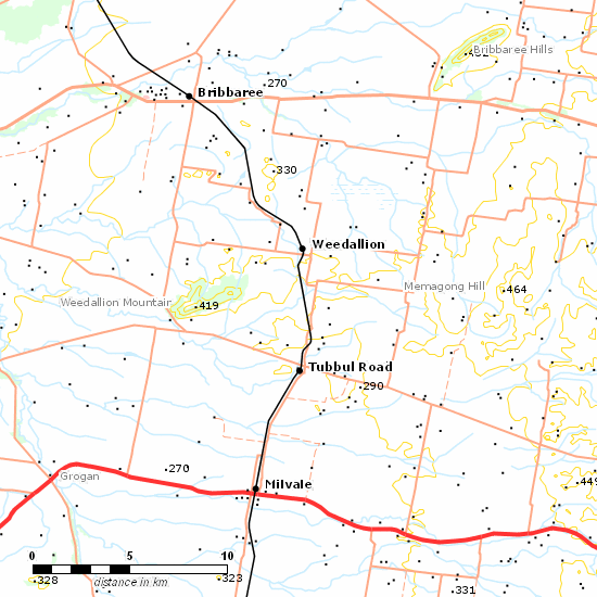 Stockinbingal - Parkes Line line map