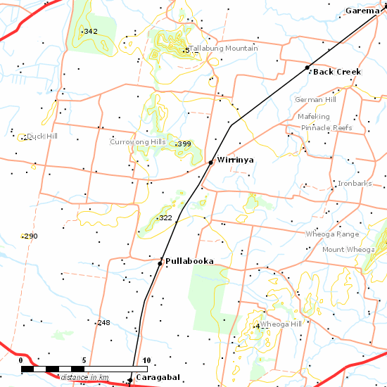 Stockinbingal - Parkes Line line map