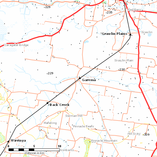 Stockinbingal - Parkes Line line map