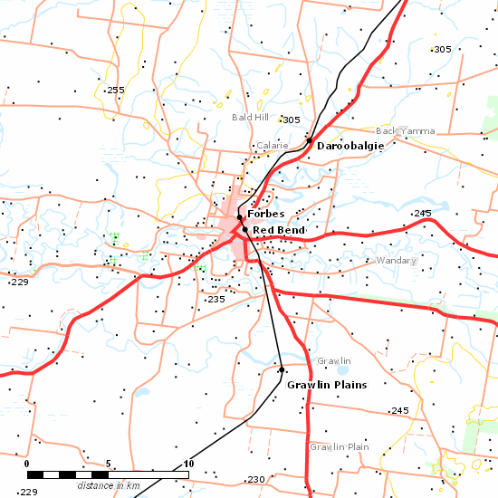 Stockinbingal - Parkes Line line map