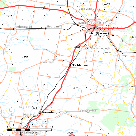 Stockinbingal - Parkes Line line map