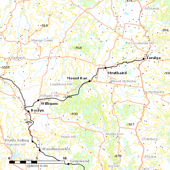 Taralga Branch line map