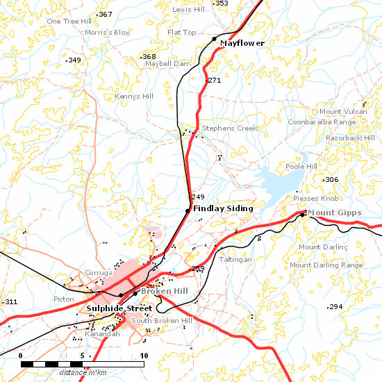 Tarrawingee Line line map