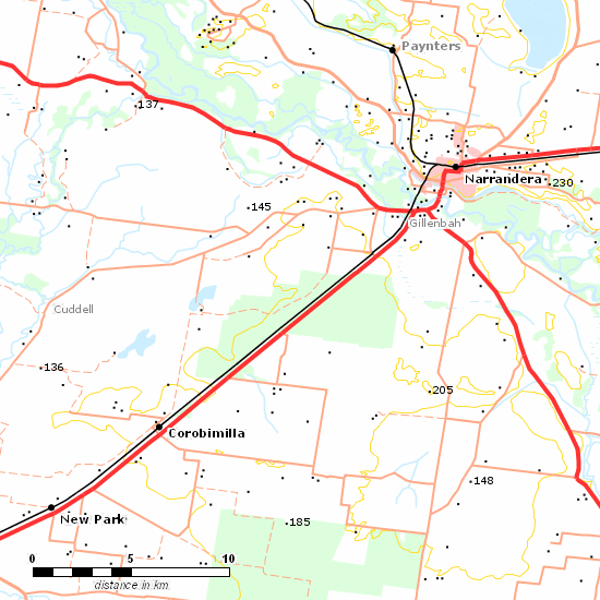 Tocumwal Branch line map