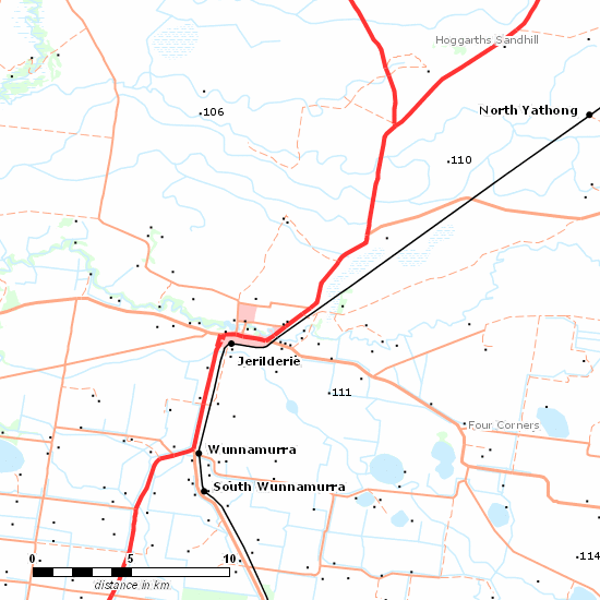 Tocumwal Branch line map