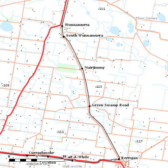 Tocumwal Branch line map