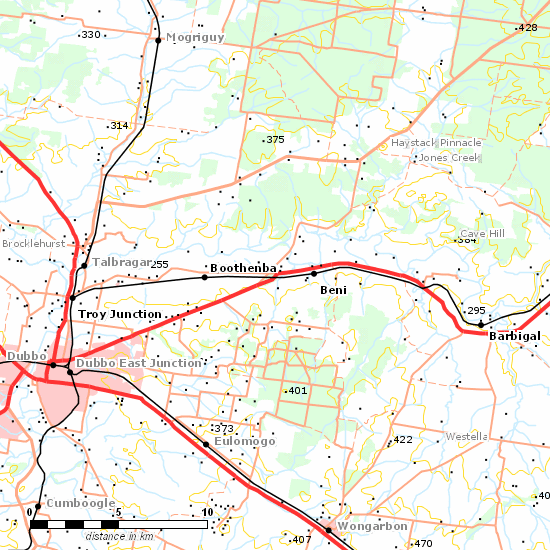 Troy Junction - Merrygoen Line line map