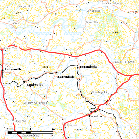 Tumbarumba Branch line map